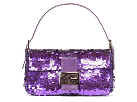 fendi baguette sequin purple|Fendi baguette bag price.